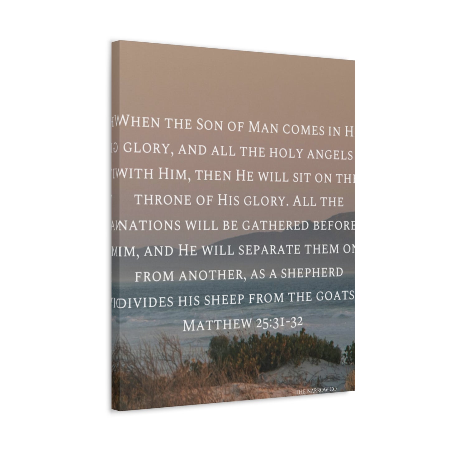 Inspirational Wall Art Canvas, Matthew 25:31-32 Quote, Home Decor, Christian Gift, Modern Faith Art, Religious Inspiration