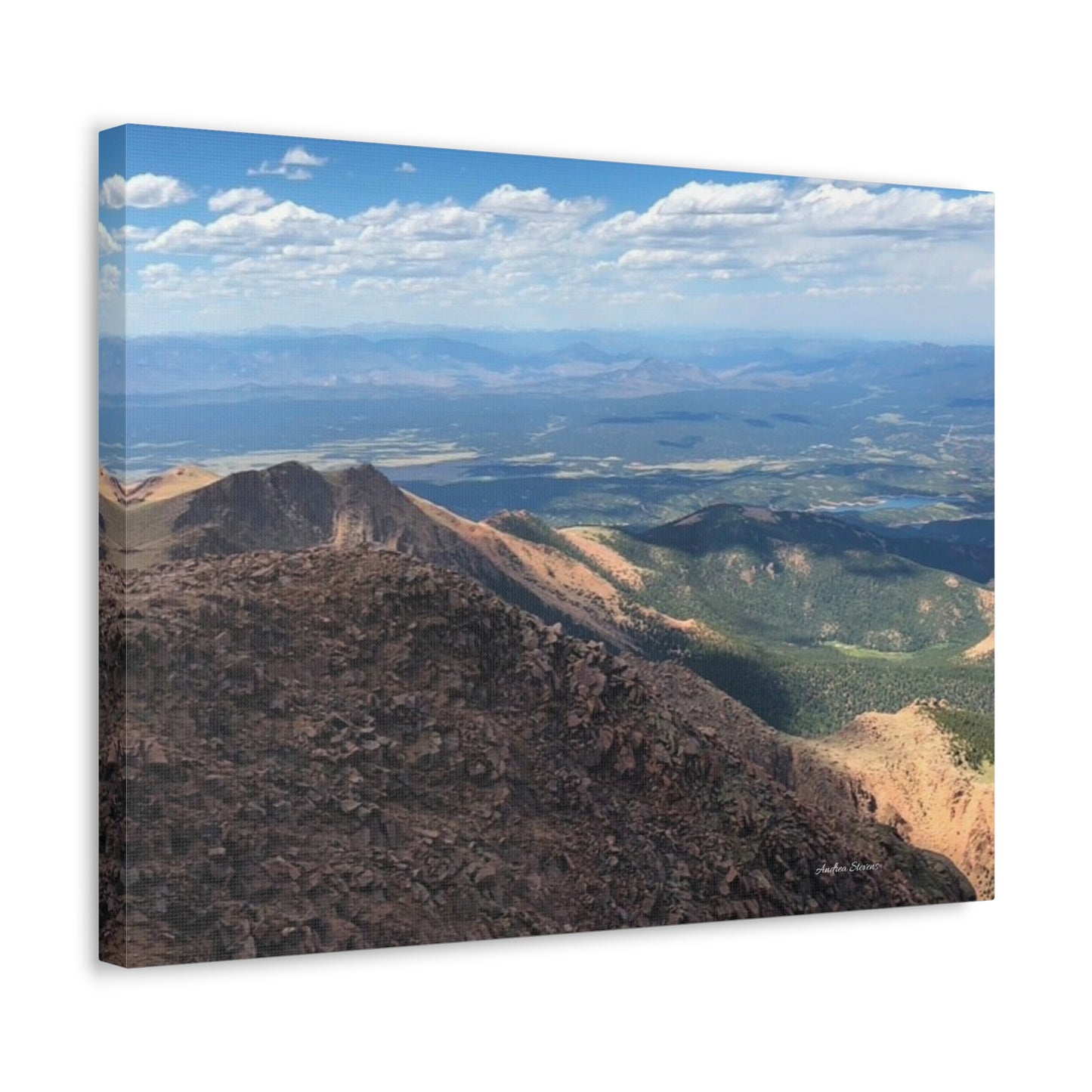Pikes Peak in Colorado Mountain Landscape Stretched Canvas Print – Nature Wall Art