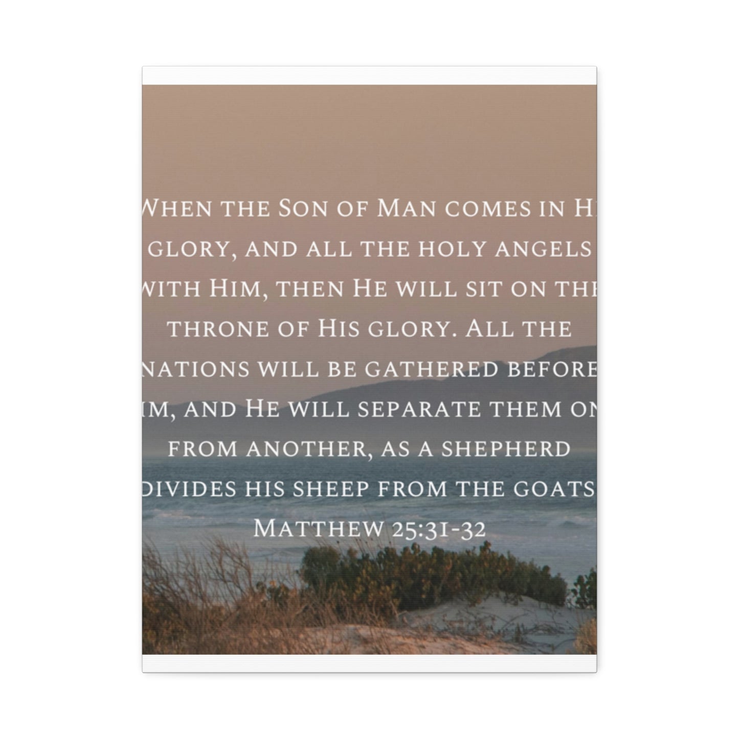 Inspirational Wall Art Canvas, Matthew 25:31-32 Quote, Home Decor, Christian Gift, Modern Faith Art, Religious Inspiration