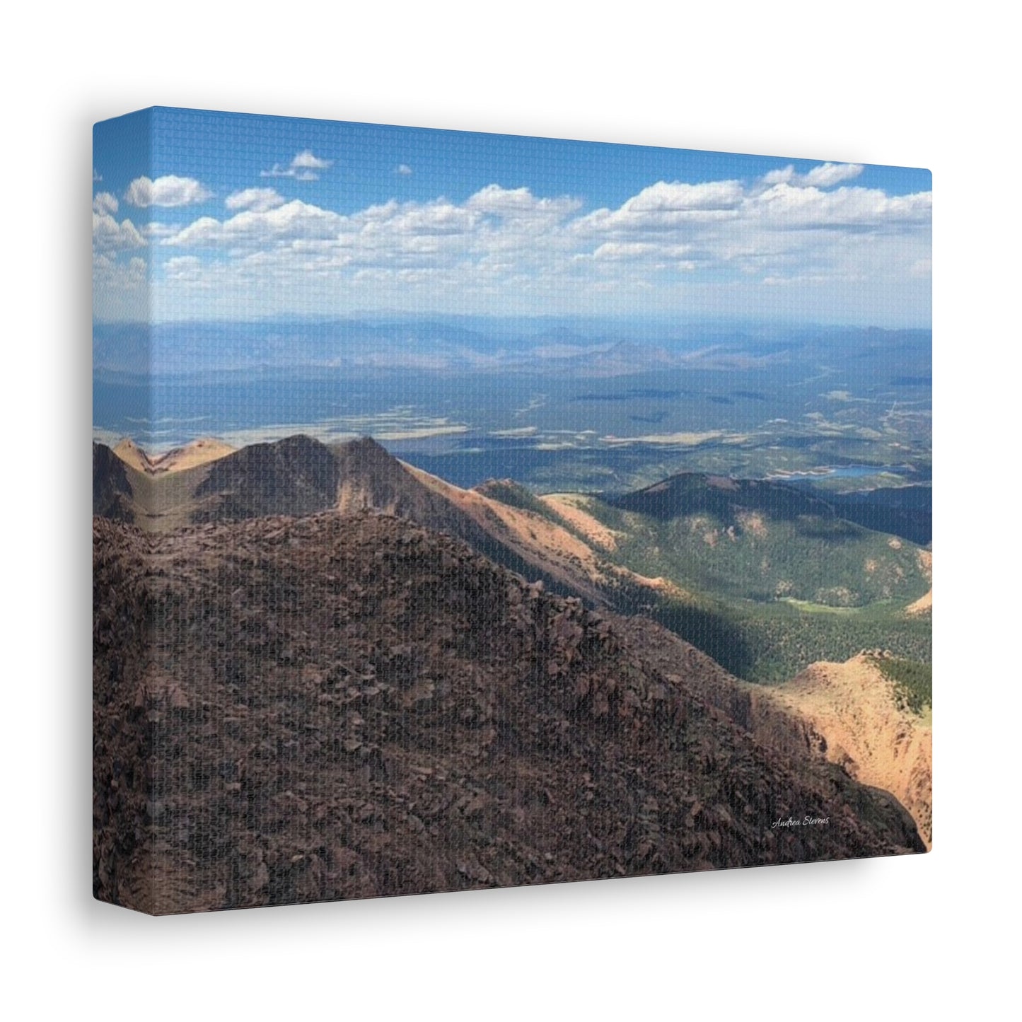 Pikes Peak in Colorado Mountain Landscape Stretched Canvas Print – Nature Wall Art