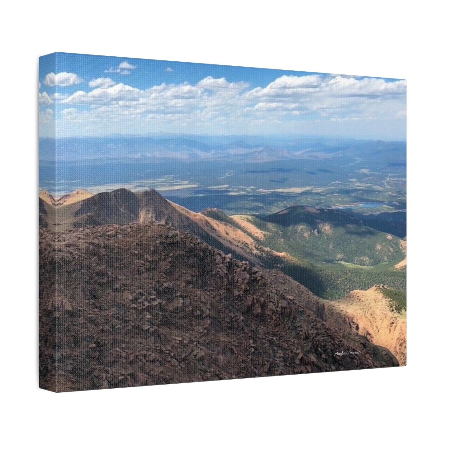 Pikes Peak in Colorado Mountain Landscape Stretched Canvas Print – Nature Wall Art