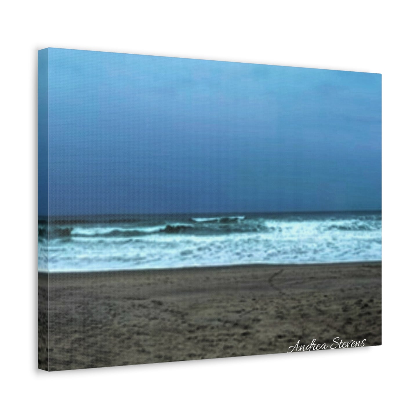 Neskowin Oregon Ocean Wave Stretched Canvas Art - Coastal Beach Wall Decor by Andrea Stevens
