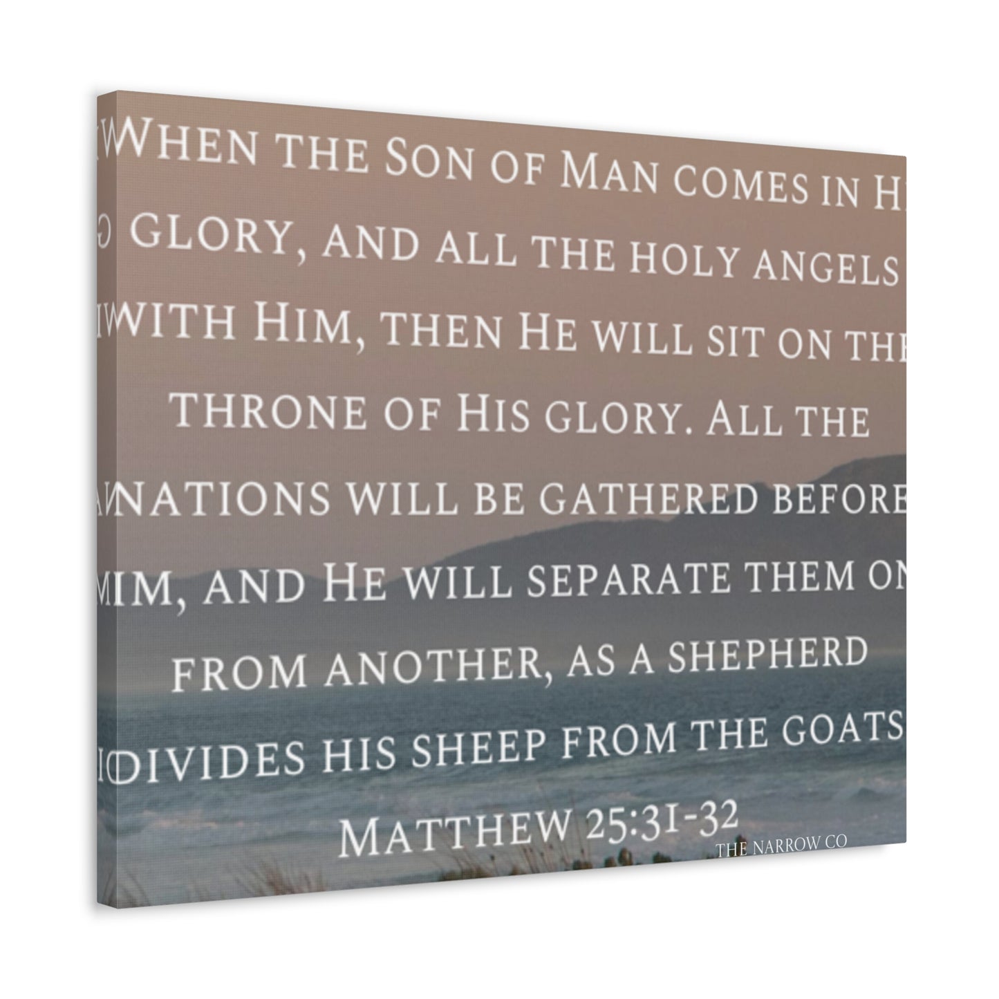 Inspirational Wall Art Canvas, Matthew 25:31-32 Quote, Home Decor, Christian Gift, Modern Faith Art, Religious Inspiration