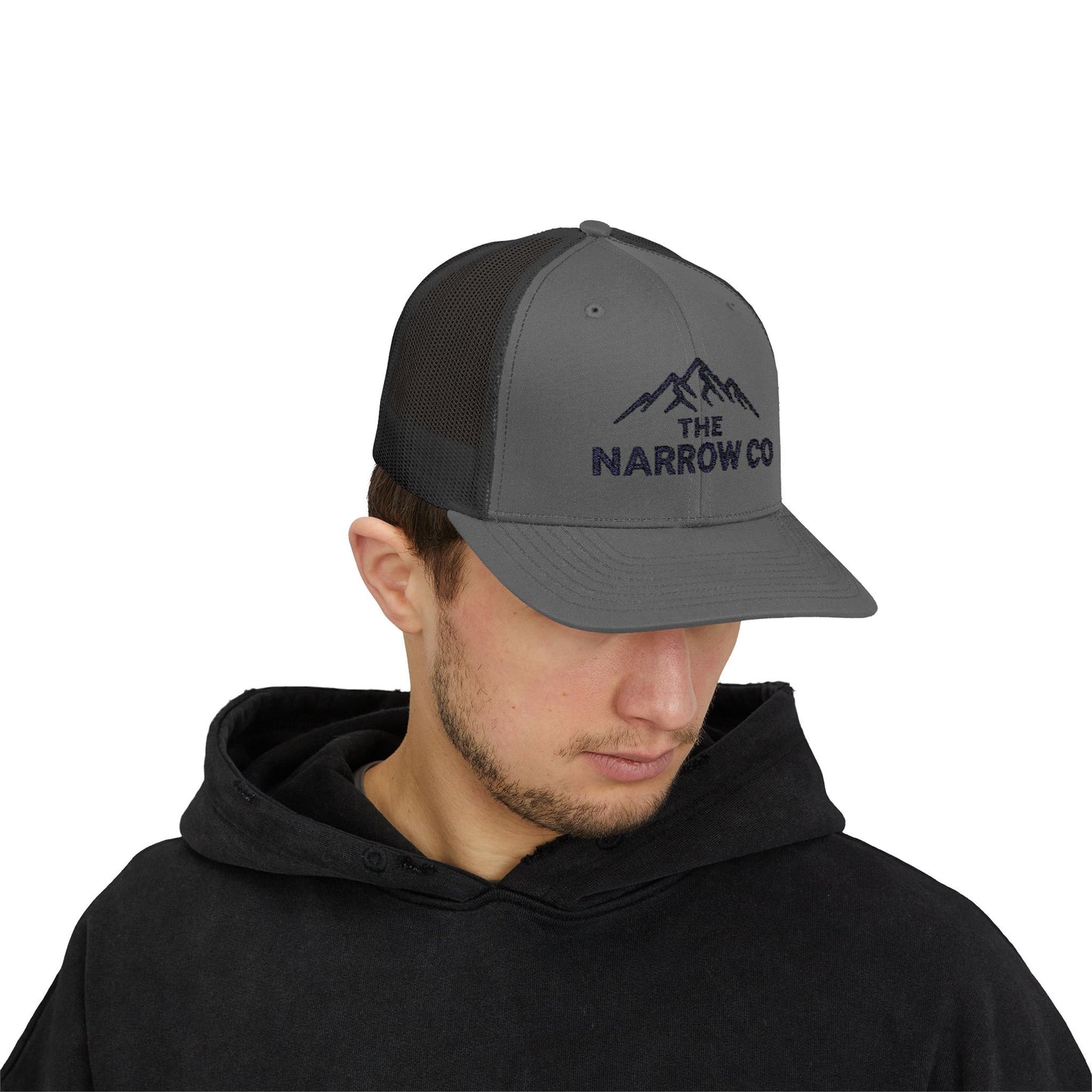 Embroidered Mountain Adventure Snapback Trucker Cap - Perfect for Outdoor Enthusiasts Brand Hat for The Narrow Co
