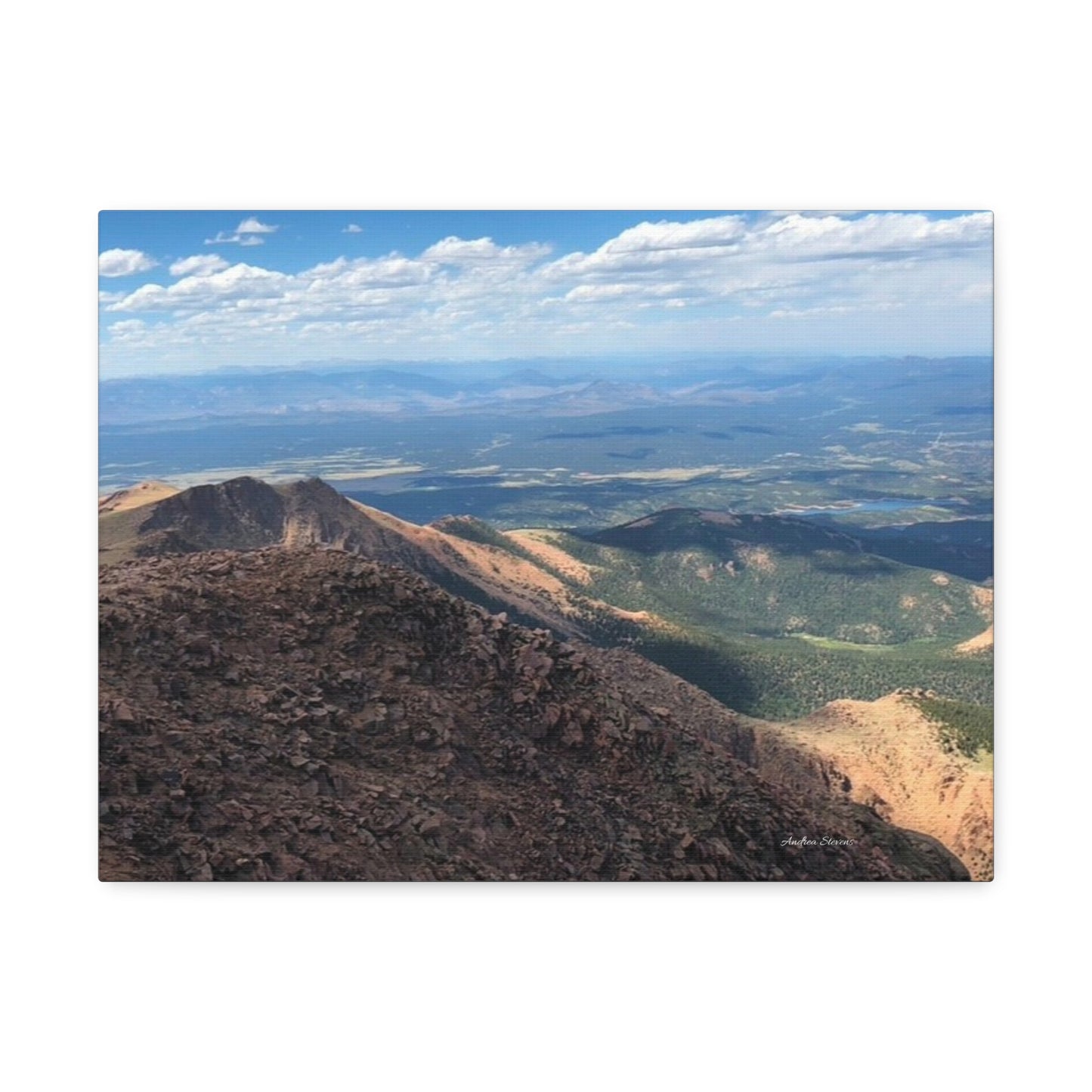 Pikes Peak in Colorado Mountain Landscape Stretched Canvas Print – Nature Wall Art