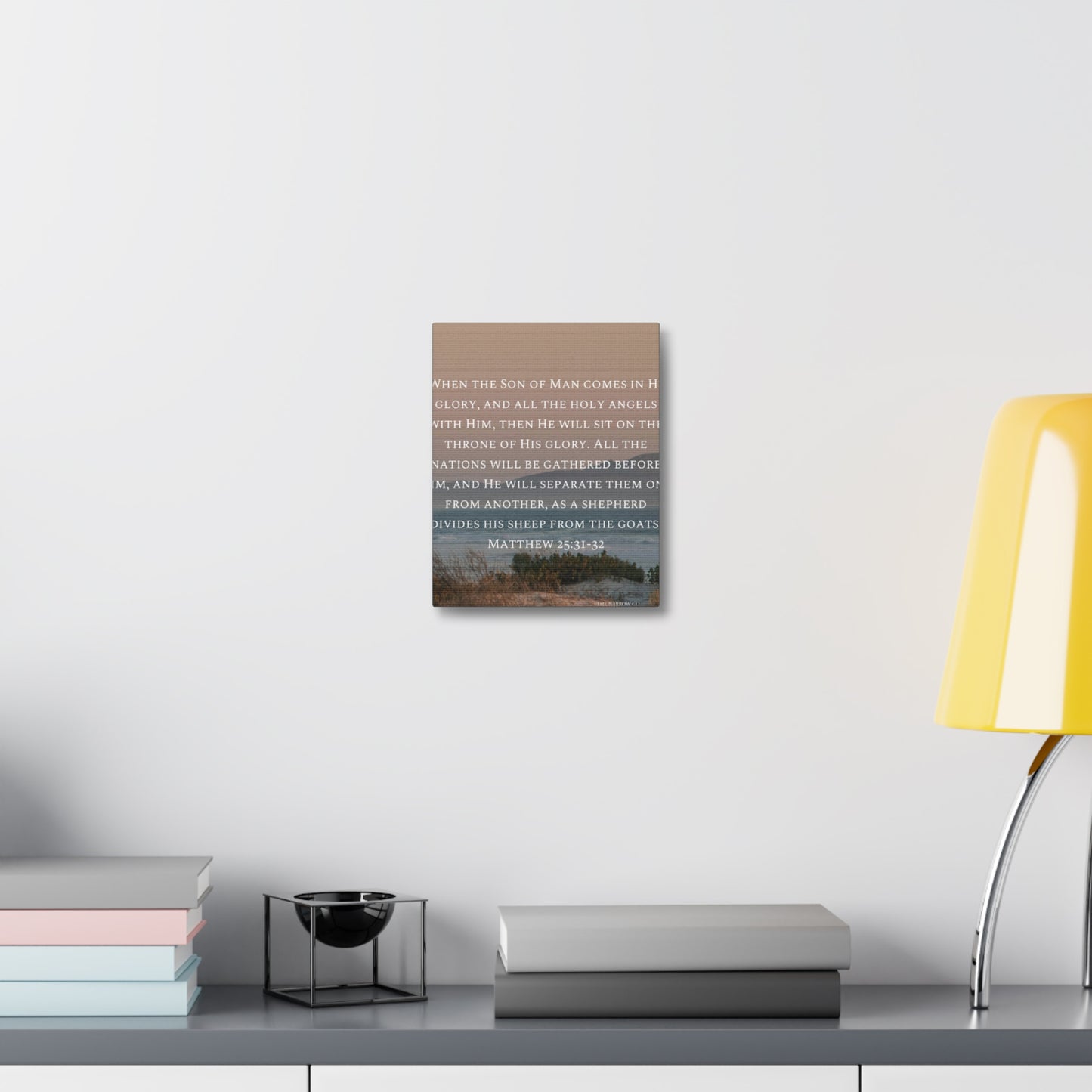 Inspirational Wall Art Canvas, Matthew 25:31-32 Quote, Home Decor, Christian Gift, Modern Faith Art, Religious Inspiration